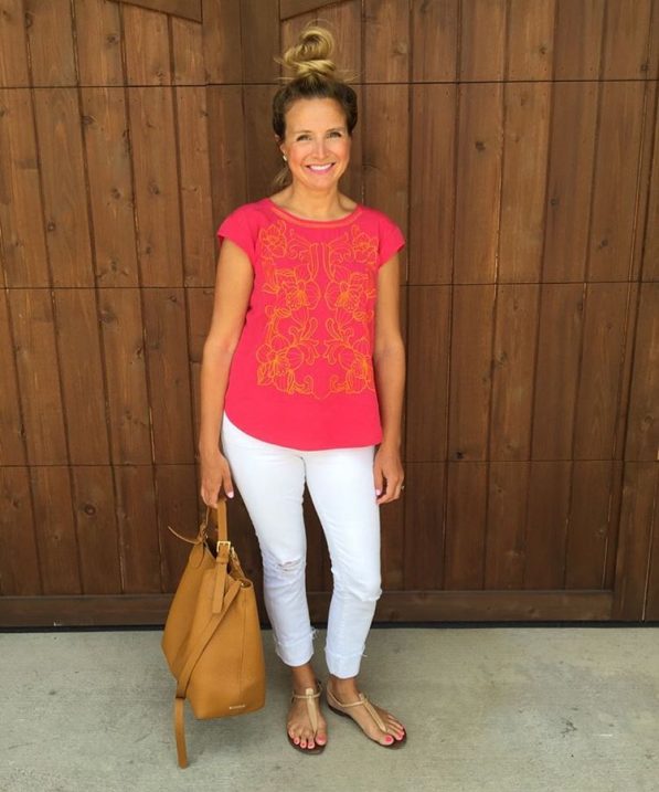 Fun afternoon seeing The Secret Life of Pets! Loved it!! So funny! This hot pink and orange embroidered top just screamed ME! I love it! Paired it with my fave distressed white denim. There's a similar pair linked here (under $45), along with the top, purse, lipstick and other face products! Delivered right to your inbox with @liketoknow.it or shop the look under the "shop with me" tab, "women" section on the bloggity blog! Link in profile! http://liketk.it/2oNew @liketoknow.it #liketkit