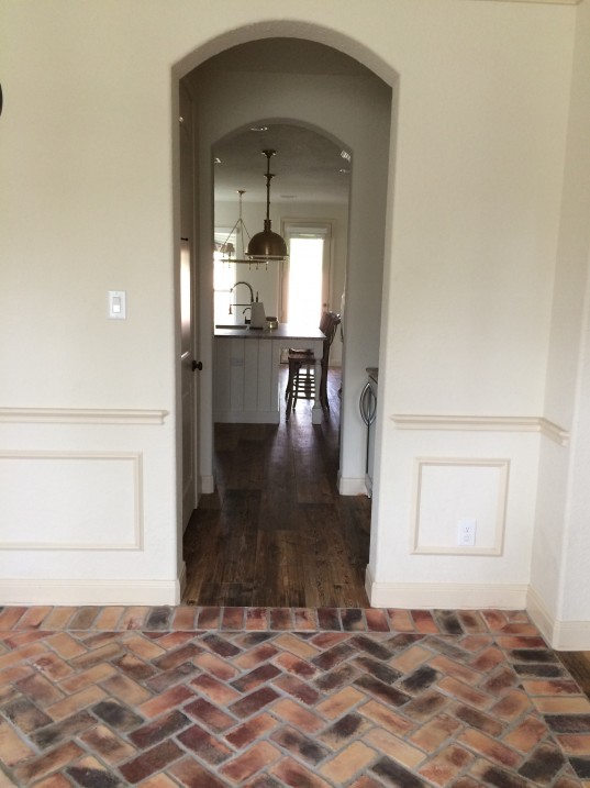 Ceramic Wood Tile and Brick Flooring // Fancy Ashley 