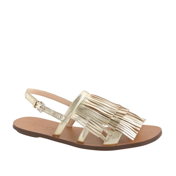 Gold Fringe Sandals // Fancy Ashley