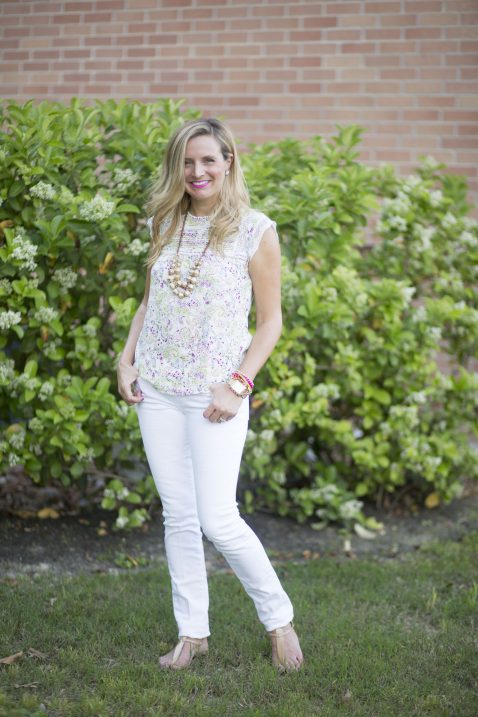 Everyday Fancy: Floral Top and White Denim