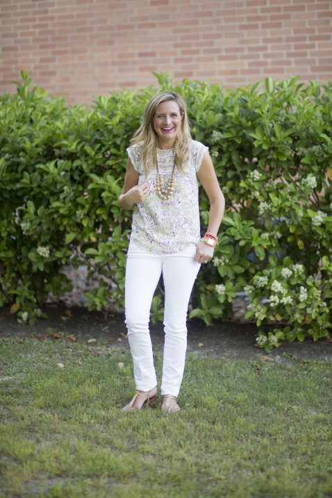 Everyday Fancy: Floral Top and White Denim