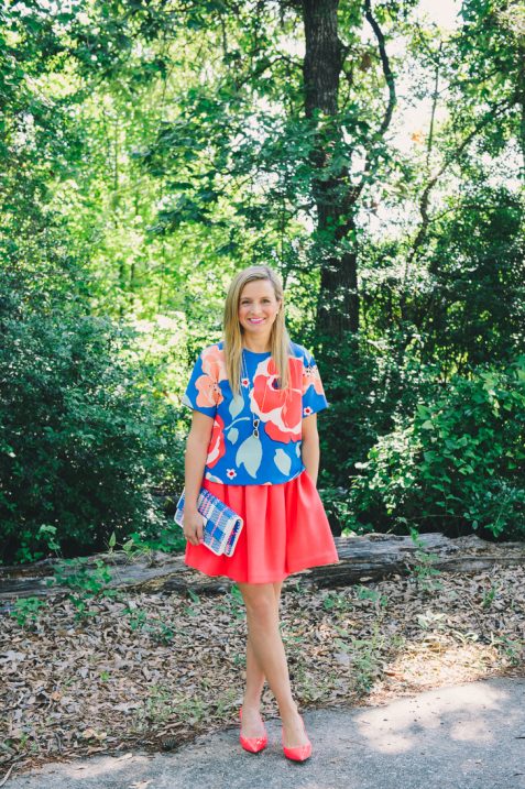 Kate Spade Pink Skirt and Floral Top