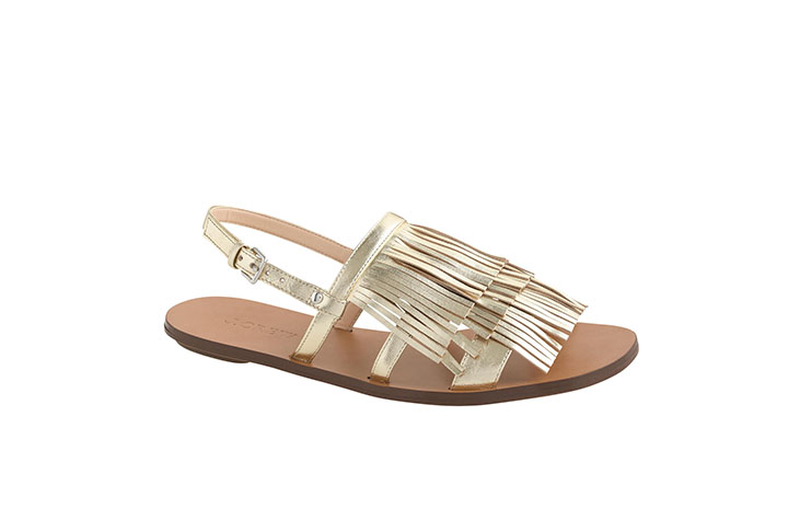 gold fringe sandal