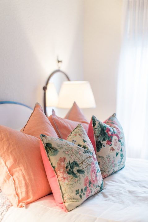 floral pillows bedroom