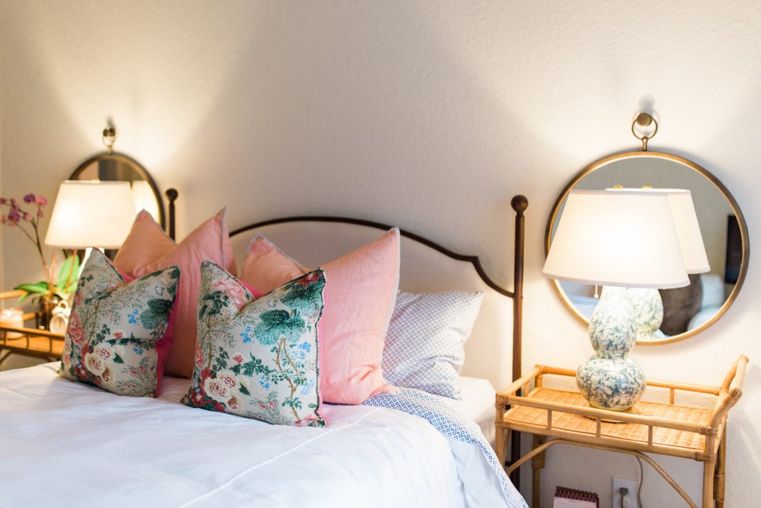 floral pillows bedroom