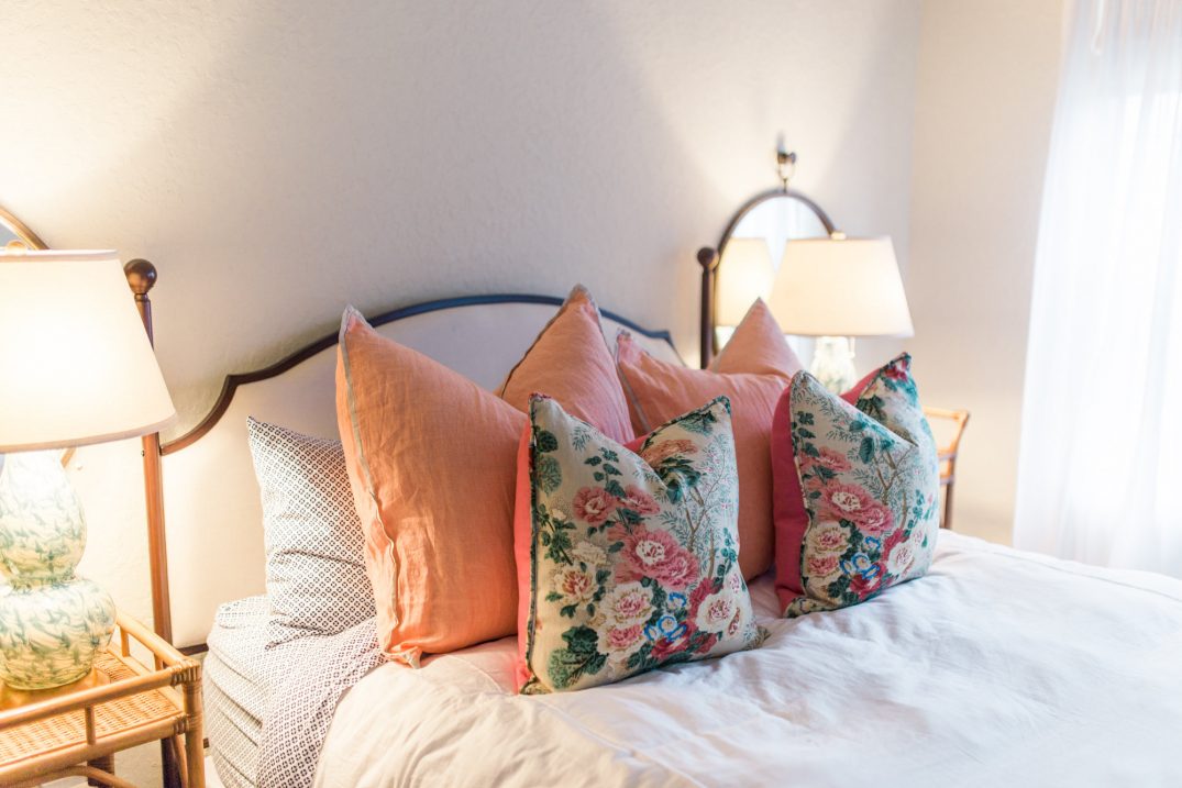 floral pillows bedroom
