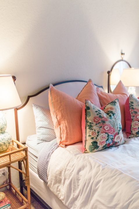 floral pillows bedroom