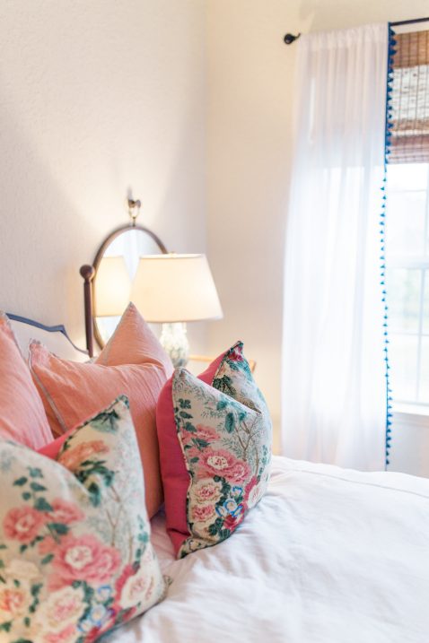 floral pillows bedroom