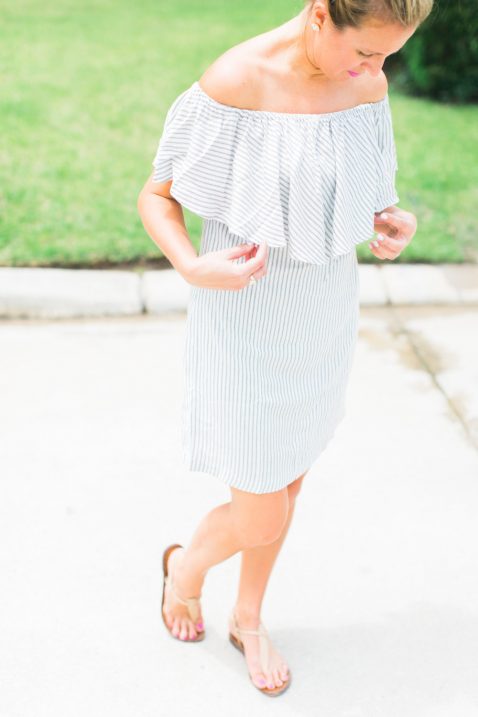 Striped Off The Shoulder Dress