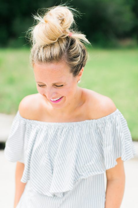 Striped Off The Shoulder Dress