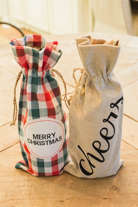 christmas wine bags