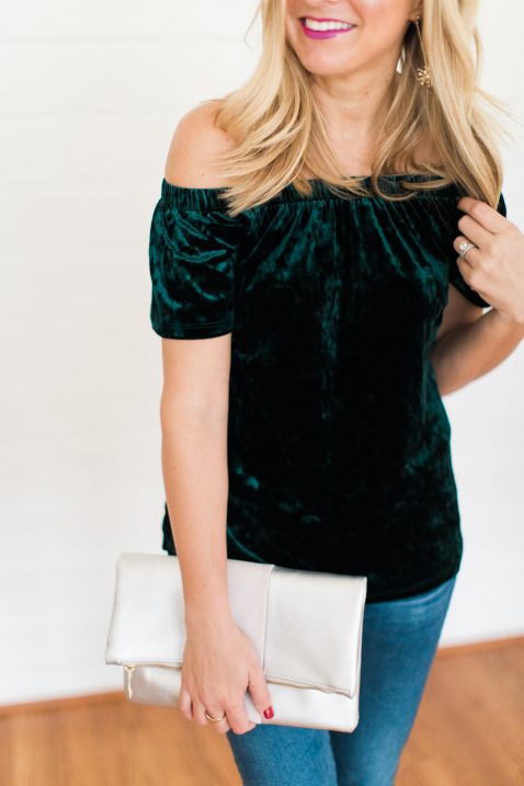 green velvet top 