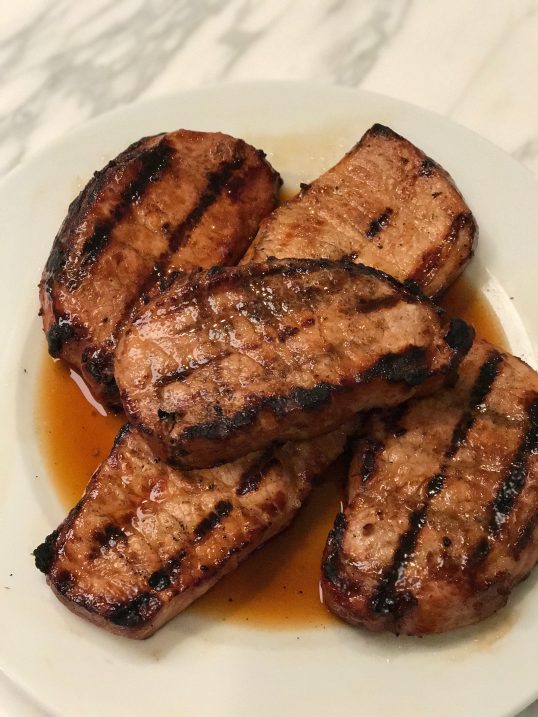 teriyaki grilled pork chops
