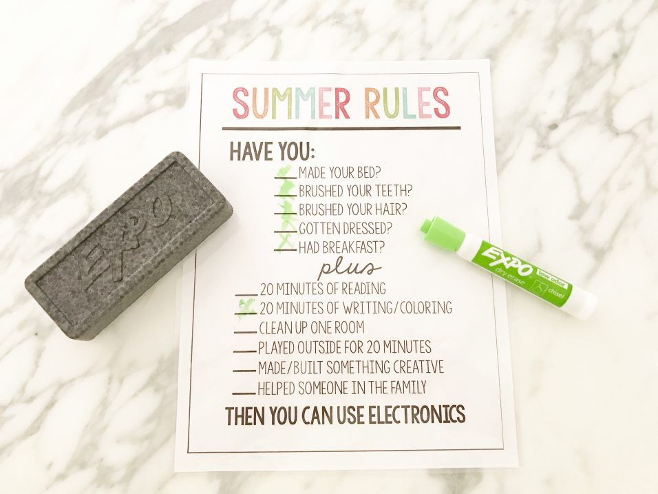 Summer Rules for Kids 