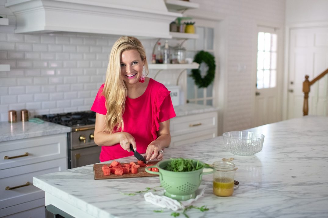 Arugula, Watermelon and Feta Summer Salad Recipe featured by popular Houston lifestyle blogger, Fancy Ashley