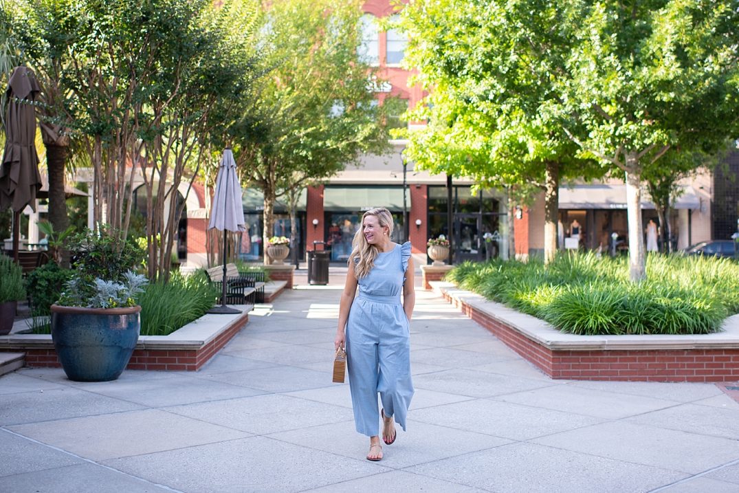 1901 Ruffle Jumpsuit styled by popular Houston style blogger, Fancy Ashley