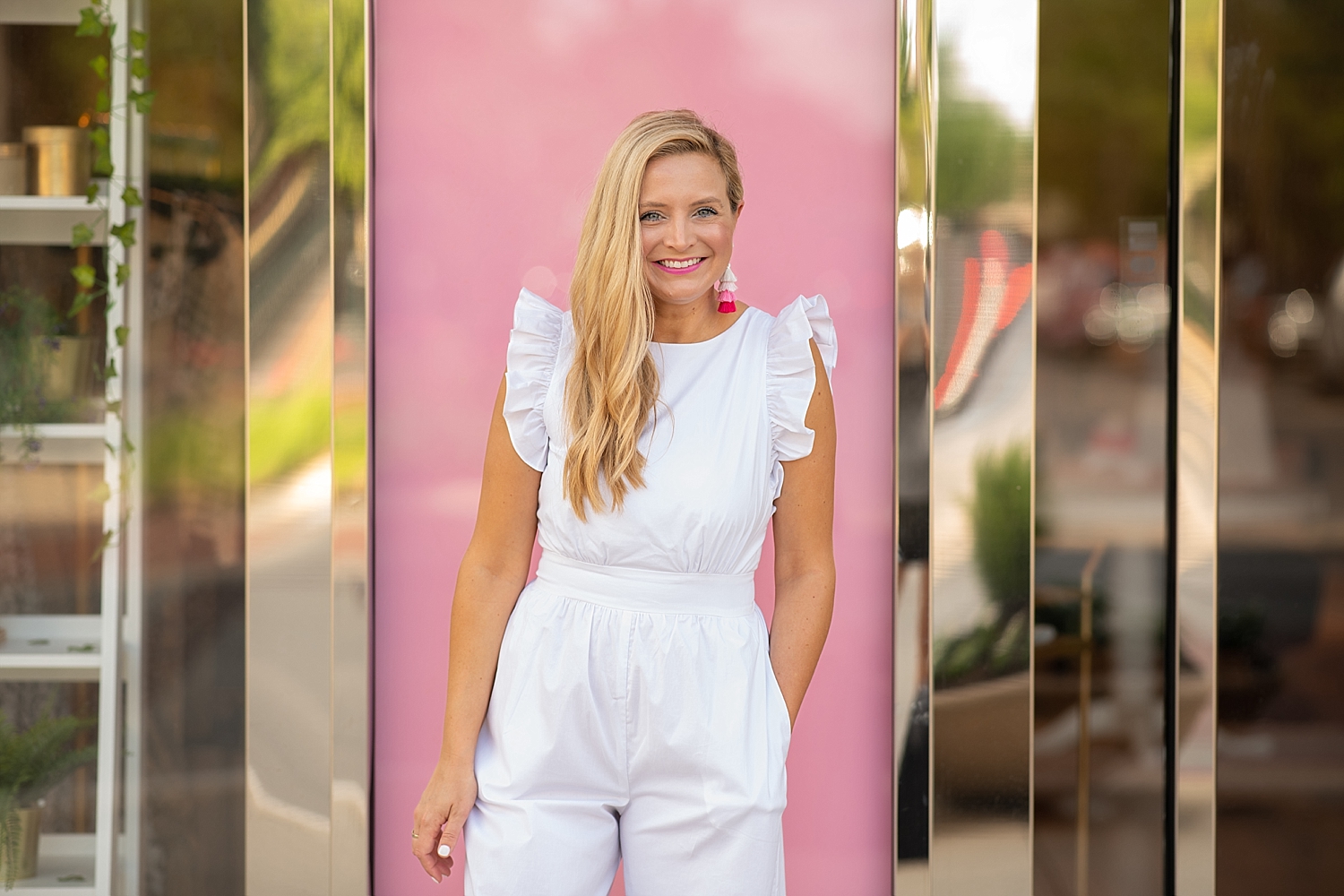 1901 Ruffle Jumpsuit styled by popular Houston style blogger, Fancy Ashley