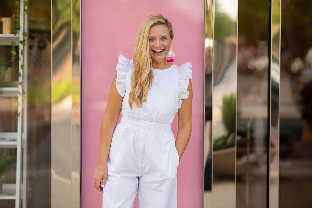 1901 Ruffle Jumpsuit styled by popular Houston style blogger, Fancy Ashley