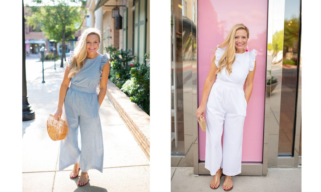 1901 Ruffle Jumpsuit styled by popular Houston style blogger, Fancy Ashley