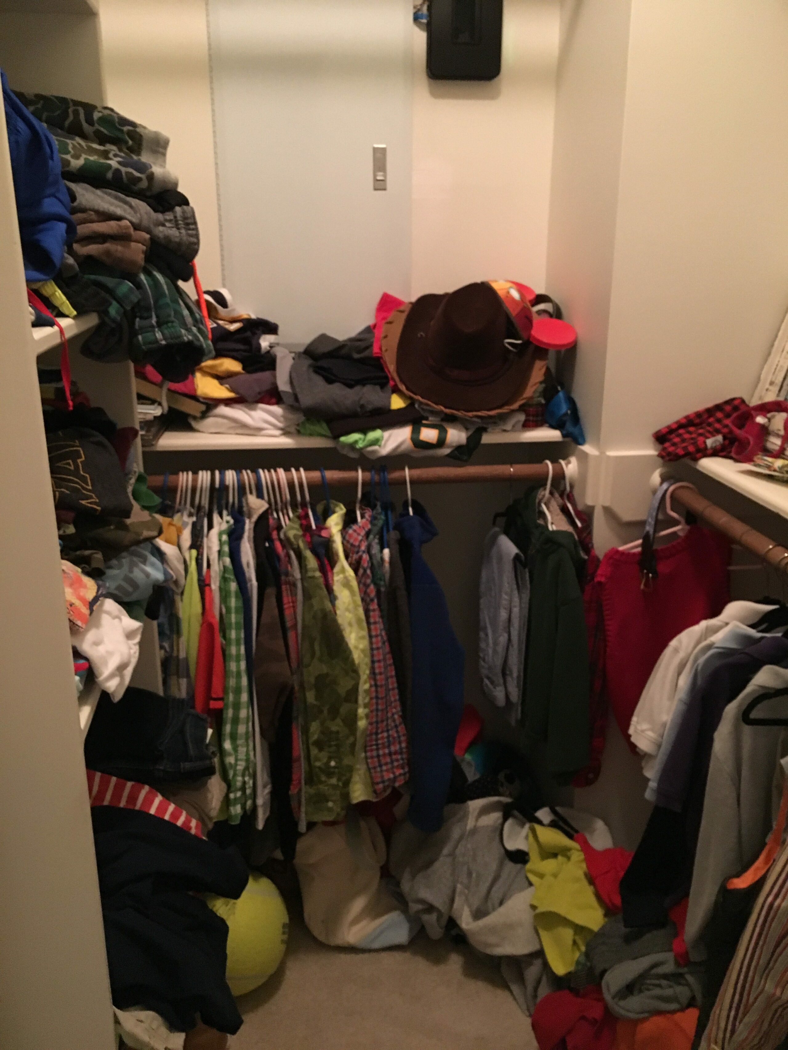 5 Super Helpful Closet Organization Tips for your Family featured by popular Houston lifestyle blogger, Fancy Ashley - BEFORE