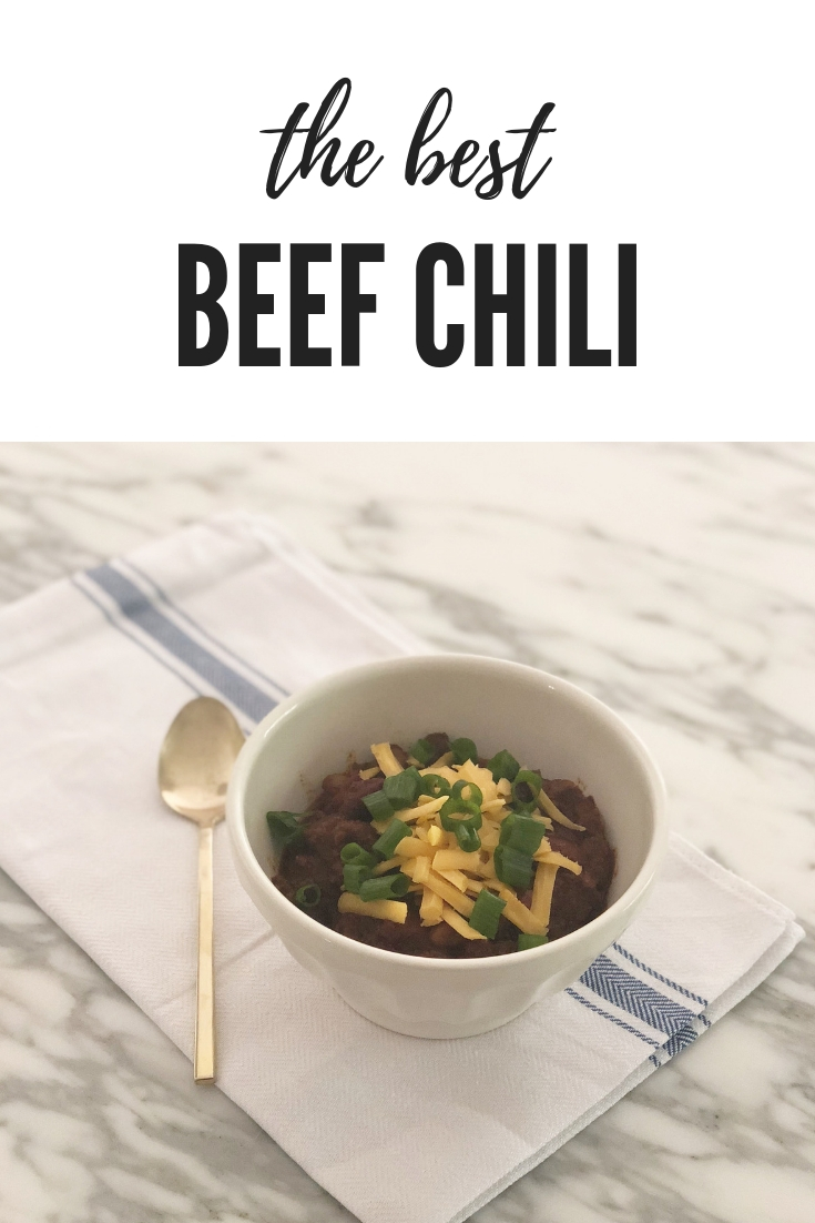 The Best Beef Chili Recipe featured by popular Houston life and style blogger, Fancy Ashley