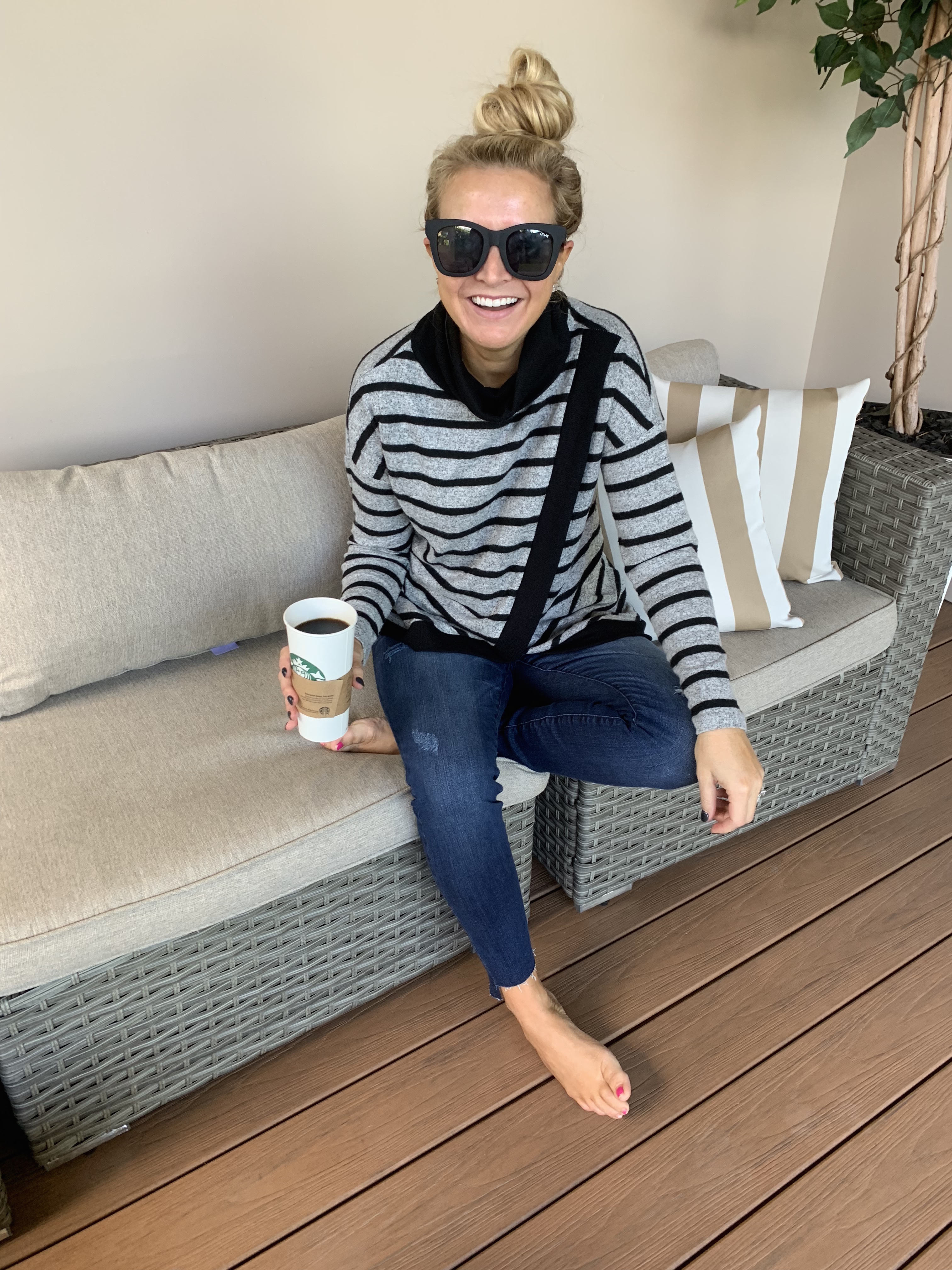 Nordstrom Striped Turtleneck styled by top Houston fashion blog, Fancy Ashley