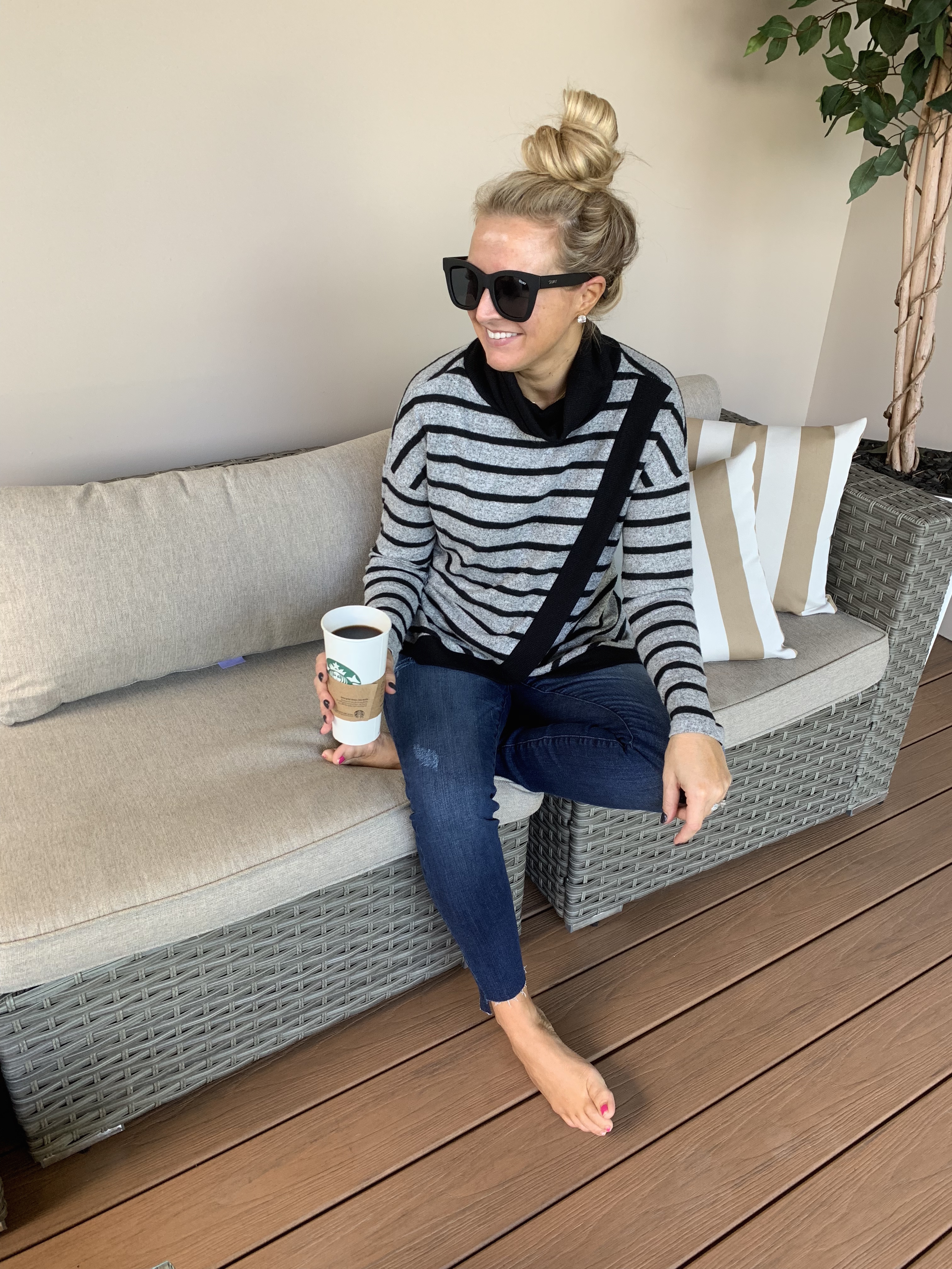 Nordstrom Striped Turtleneck styled by top Houston fashion blog, Fancy Ashley