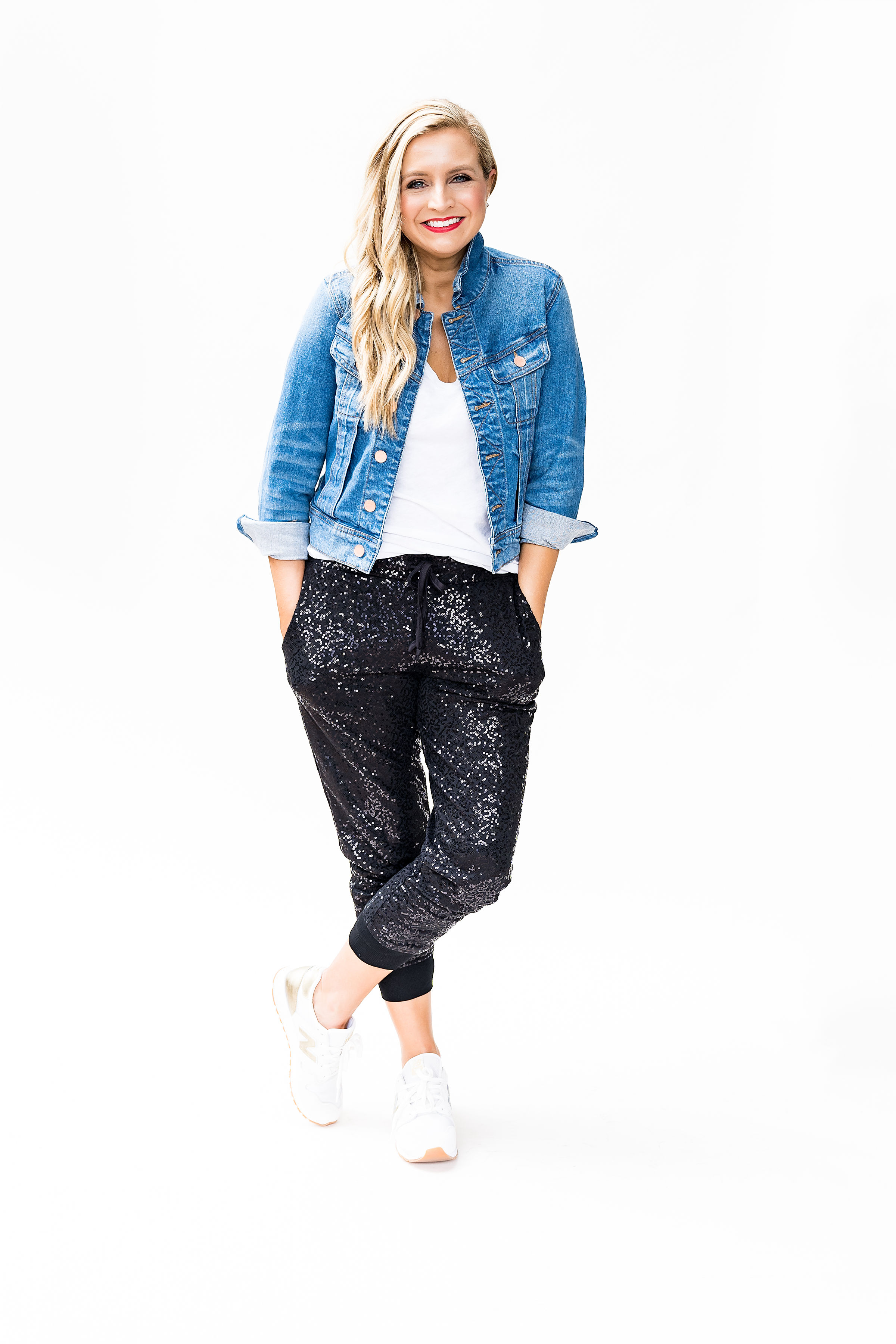 The Latest Nordstrom Collection: Gibson x Glam Collection featured by top Houston fashion blog, Fancy Ashley - sequin black joggers