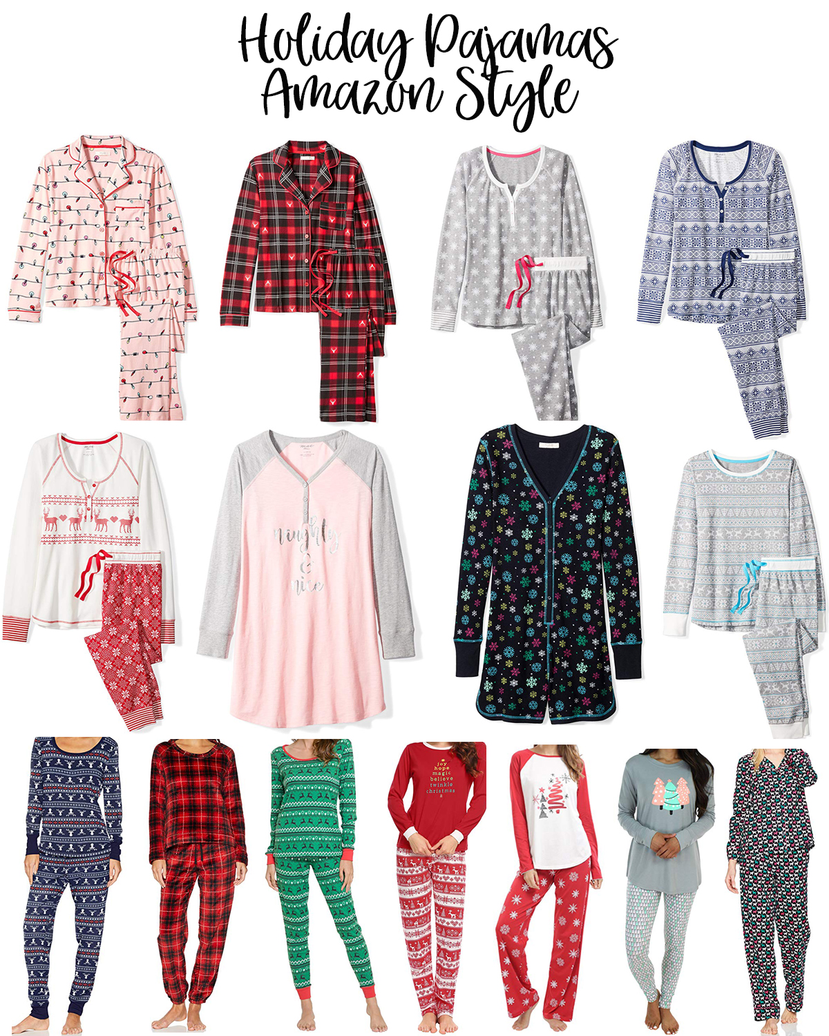 The Best Holiday Pajamas For Women on Amazon featured by top Houston fashion blog, Fancy Ashley
