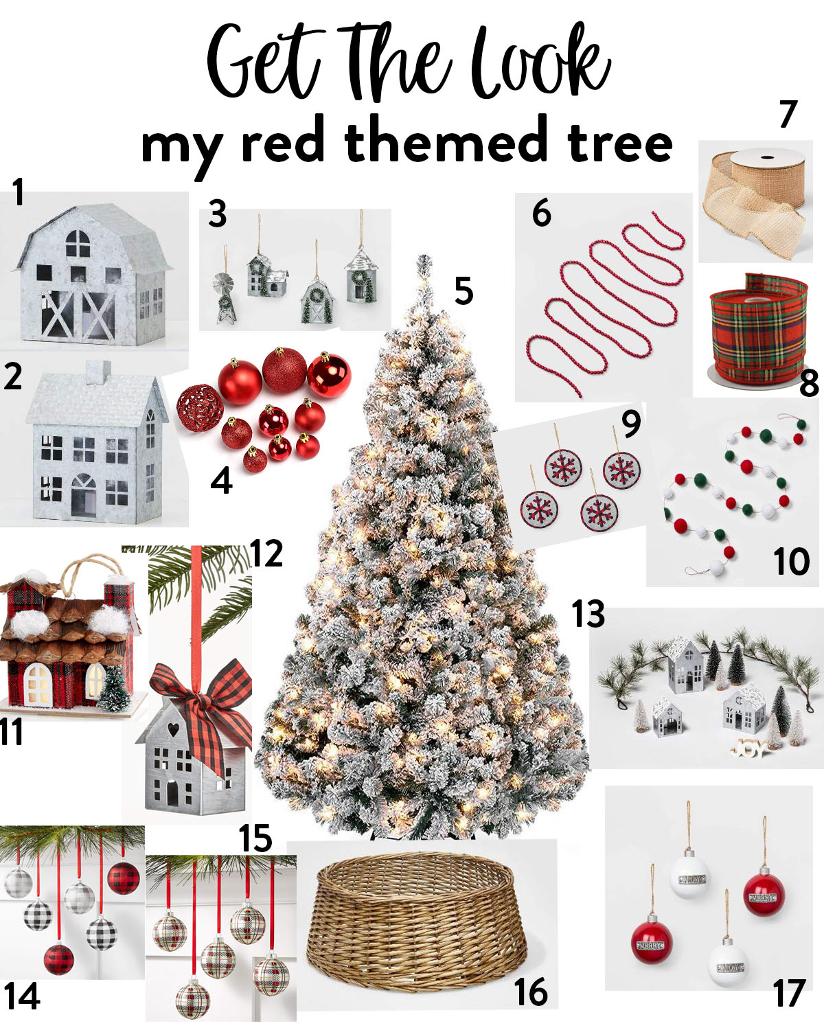 red themed Christmas tree