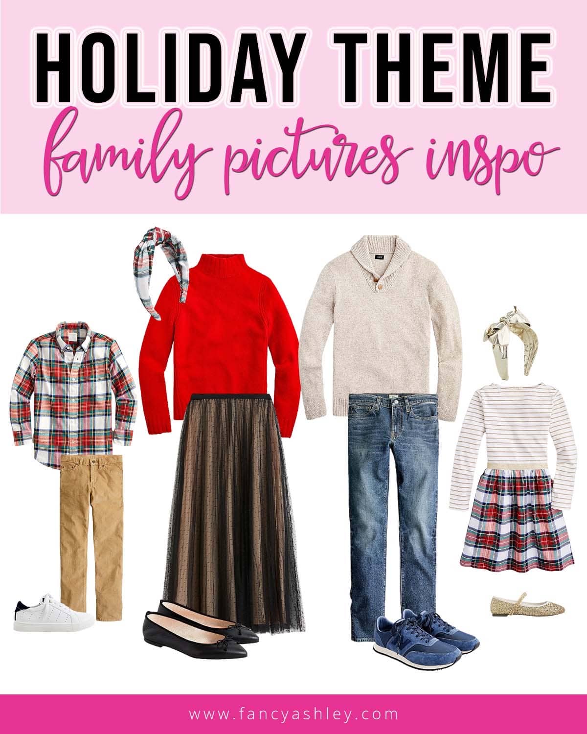 Fall Plaid by popular Houston fashion blog, Fancy Ashley: collage image of family pictures outfits. 