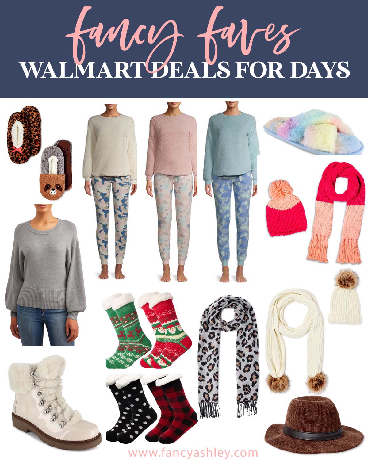 Black Friday Sales by popular Houston life and style blog, Fancy Ashley: collage image of Walmart clothing and accessories. 