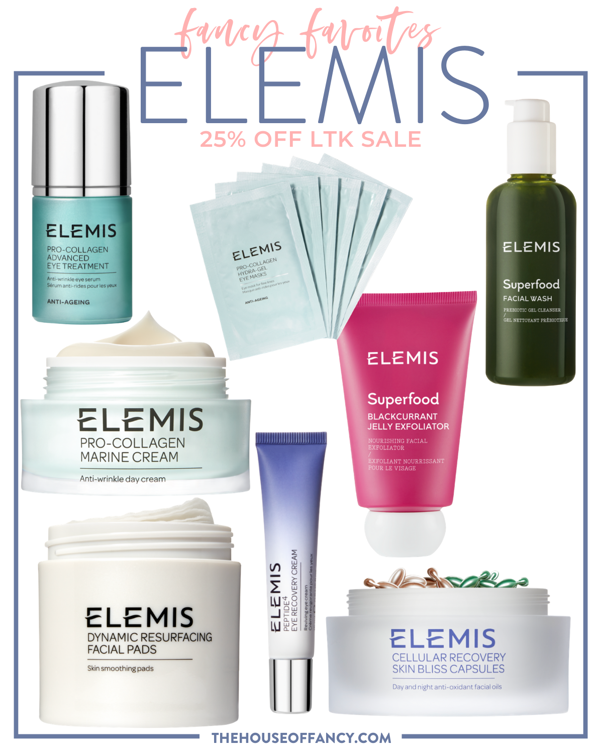 LTK Sales by popular Houston fashion blog, The House of Fancy: collage image of Elemis facial products. 