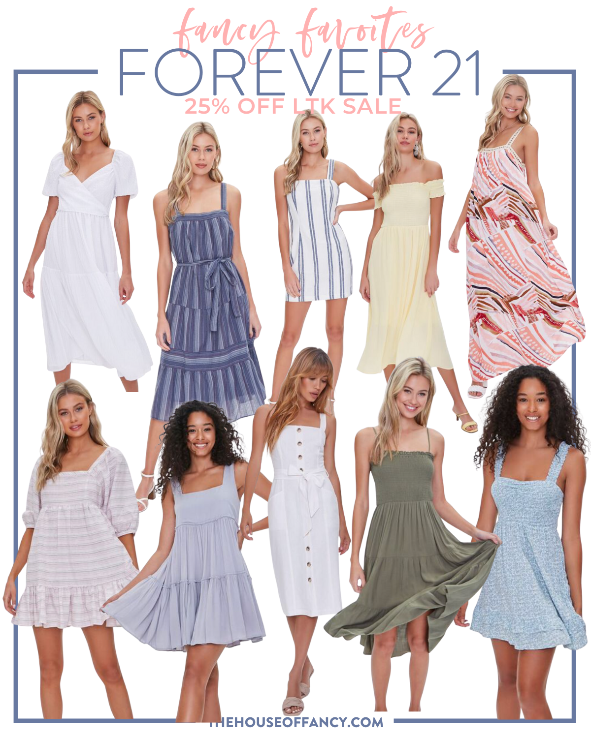 LTK Sales by popular Houston fashion blog, The House of Fancy: collage image of Forever 21 dresses.  