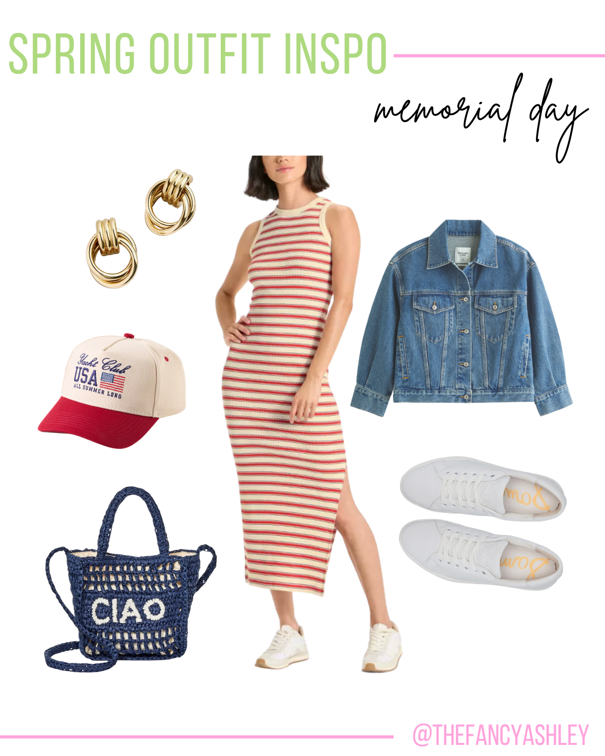 6 Memorial Day Outfit Ideas-Striped Dress